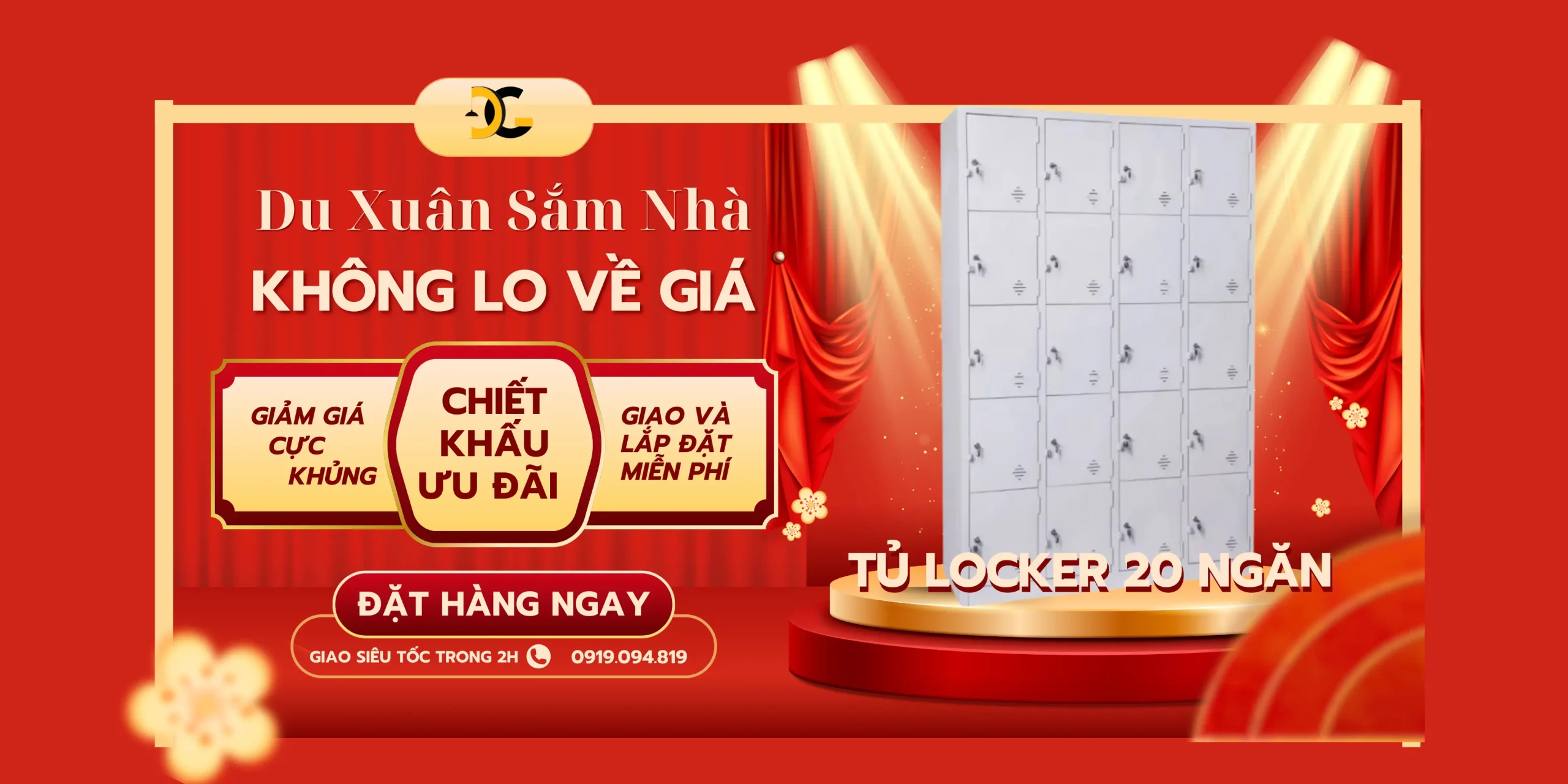 Mẫu tủ locker 20 ngăn thiết kế hiện đại đặt tại hành lang trường học